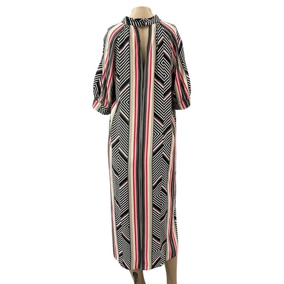 Anthropologie McKenzie Mock Neck Short Sleeve Pullover Tunic Muumuu Dress‎ Small - Picture 2 of 12